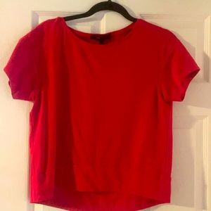 Red short sleeve work top